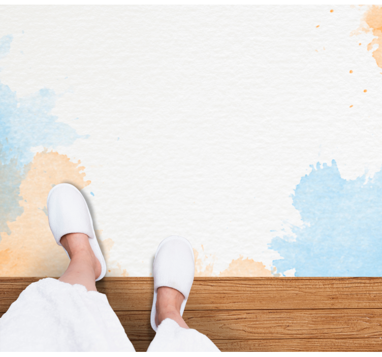 Soft watercolour hues bathroom vinyl carpet - TenStickers