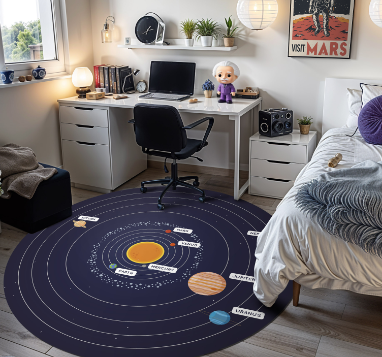 solar system bedroom vinyl carpet - TenStickers