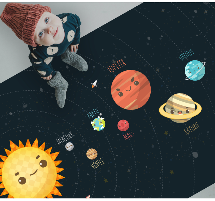 Solar system journey nursery vinyl carpet - TenStickers
