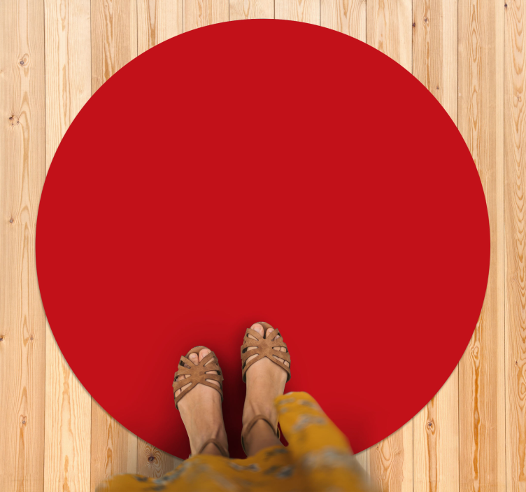 Solid Red Circle circular vinyl carpet - TenStickers