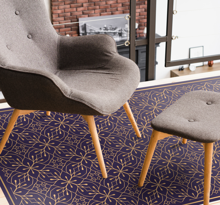 Graceful Botanical Idea floral vinyl carpet - TenStickers