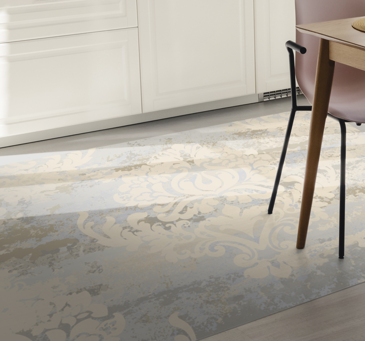 Sophisticated Damask dining room vinyl carpet - TenStickers