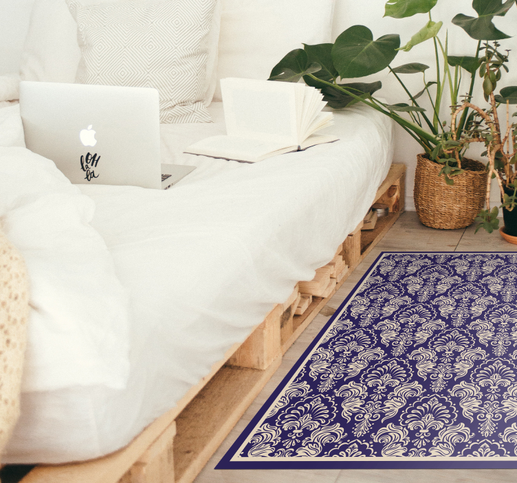 Sophisticated Damask Motif tile vinyl carpet - TenStickers