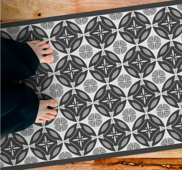 Sophisticated Monochrome Motif marble vinyl carpet - TenStickers