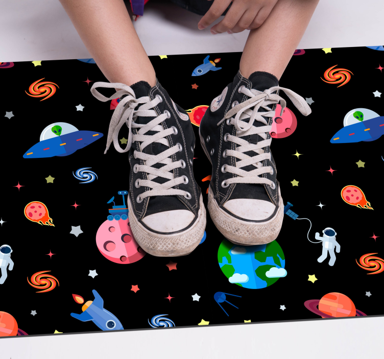 Space Adventure Print kids vinyl carpet - TenStickers