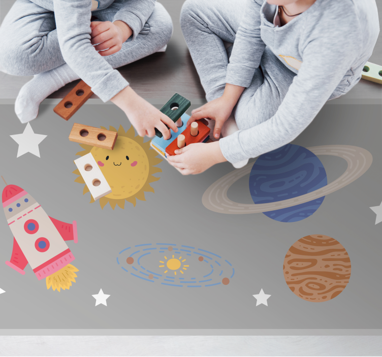 Space Adventure theme kids vinyl carpet - TenStickers