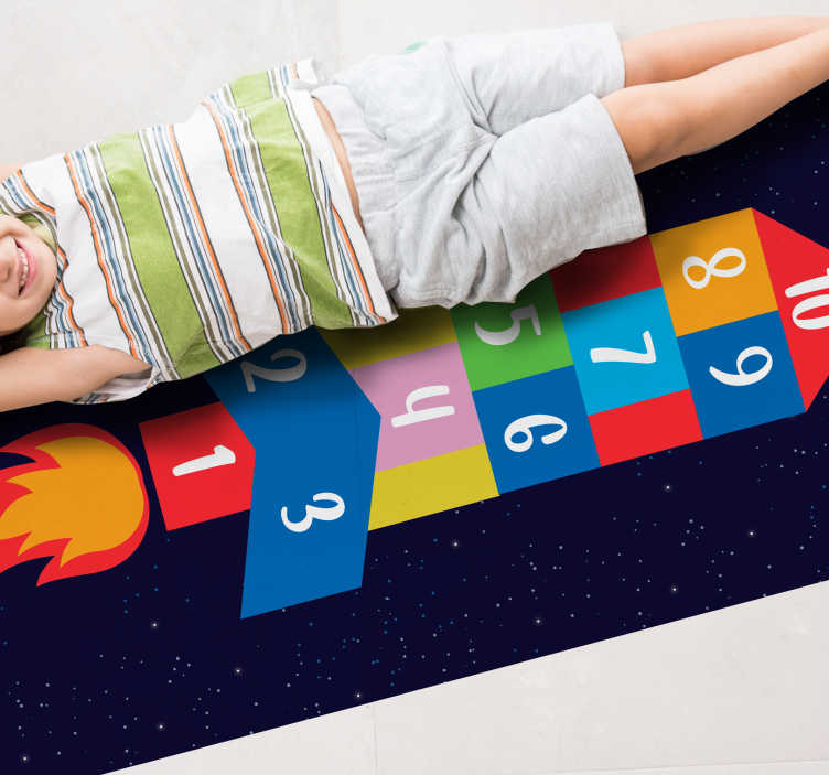 Space Hopscotch game vinyl carpet - TenStickers