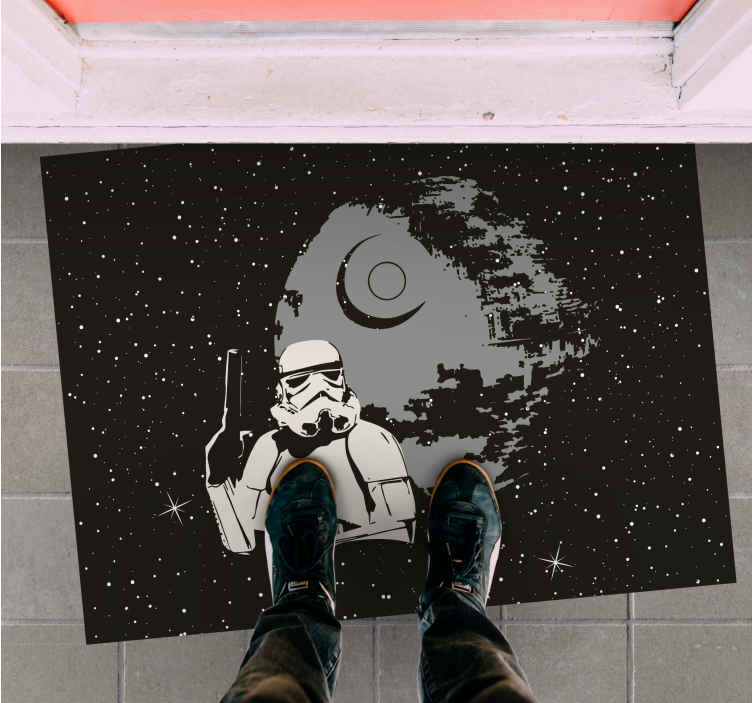 Space Stormtrooper Scene kids vinyl carpet - TenStickers