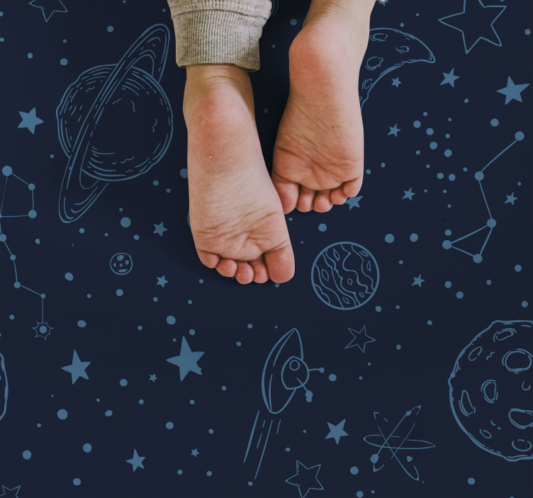 Space-Themed Illustration kids vinyl carpet - TenStickers