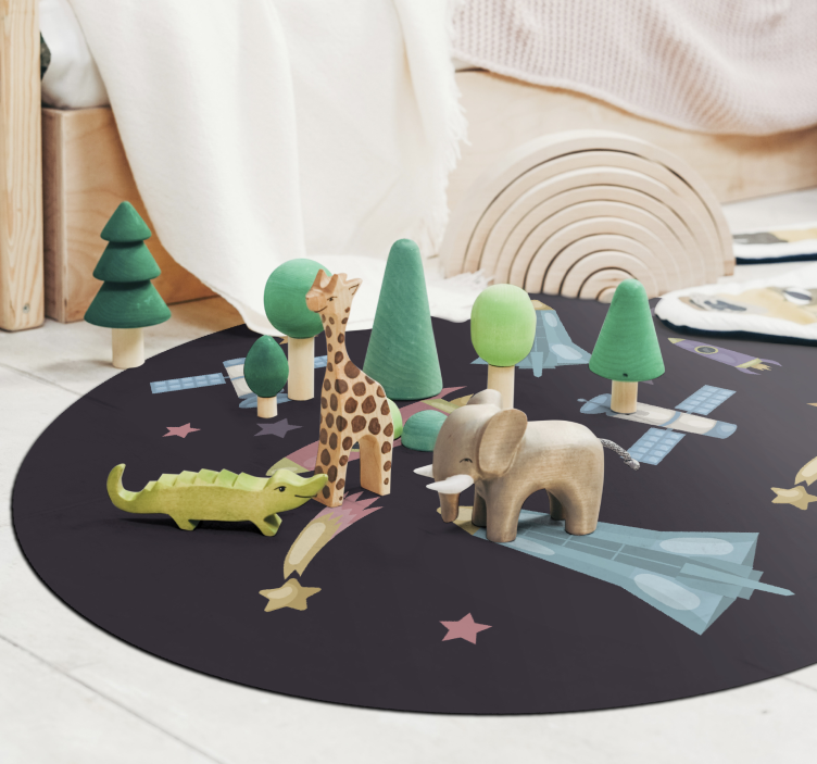 Spacecraft Exploration kids vinyl carpet - TenStickers