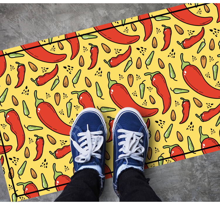 Spicy Pepper Pattern kitchen vinyl carpet - TenStickers