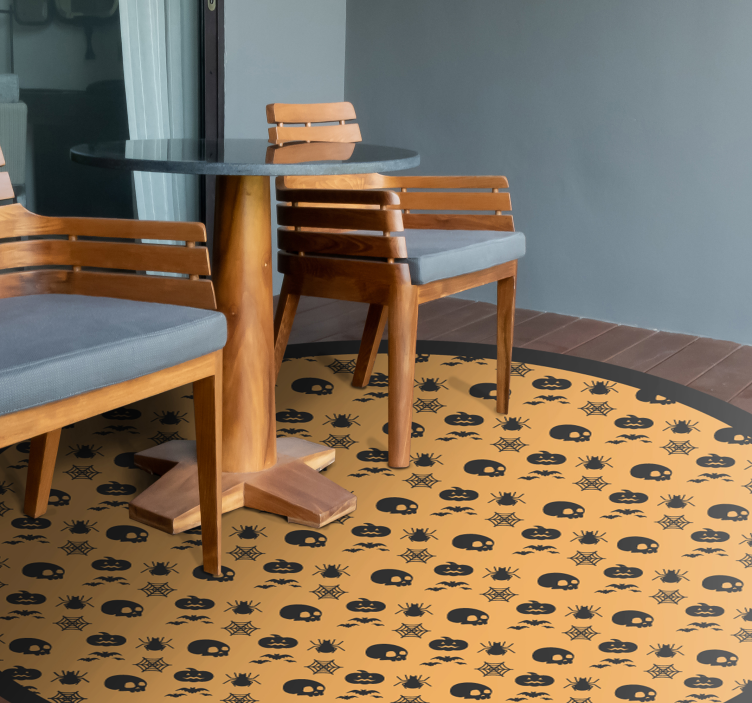 Spooky Circular Pattern halloween vinyl carpet - TenStickers