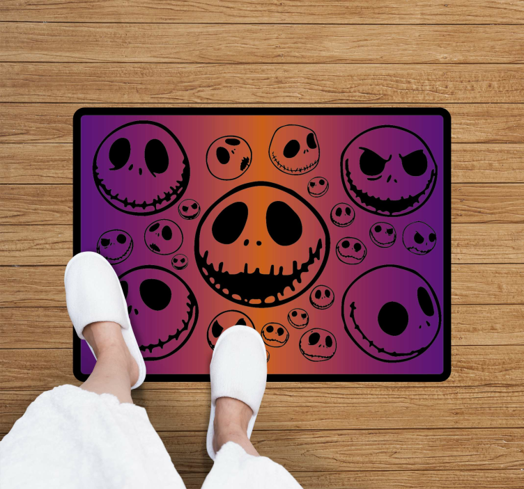 Spooky Skulls Pattern halloween vinyl carpet - TenStickers