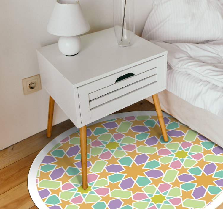 Star Mosaic Circle geometric vinyl carpet - TenStickers