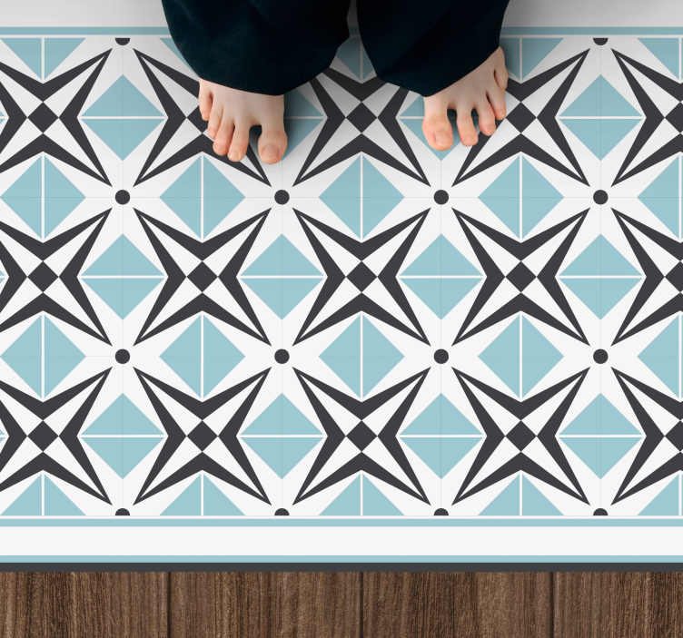 Star blue motif mosaic vinyl carpet - TenStickers