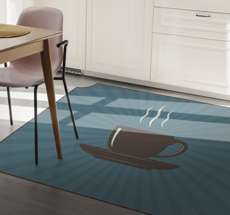 Steaming Coffee custom vinyl carpet - TenStickers