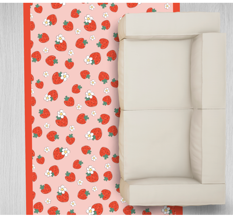Strawberry Blossom Motif floral vinyl carpet - TenStickers