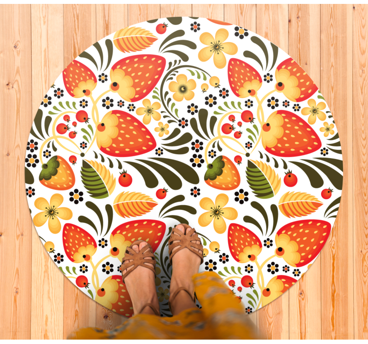 Strawberry Pattern floral vinyl carpet - TenStickers