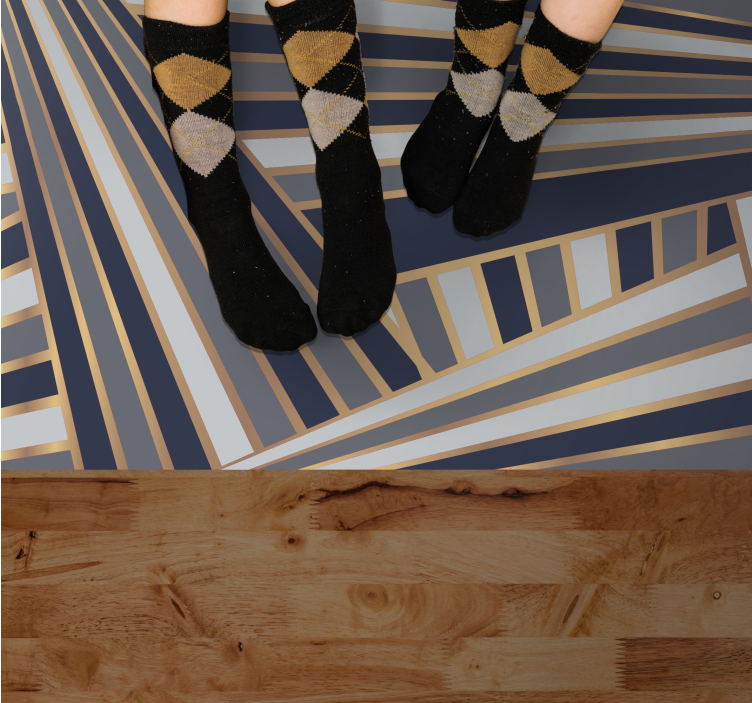 Striking grey motif striped vinyl carpet - TenStickers