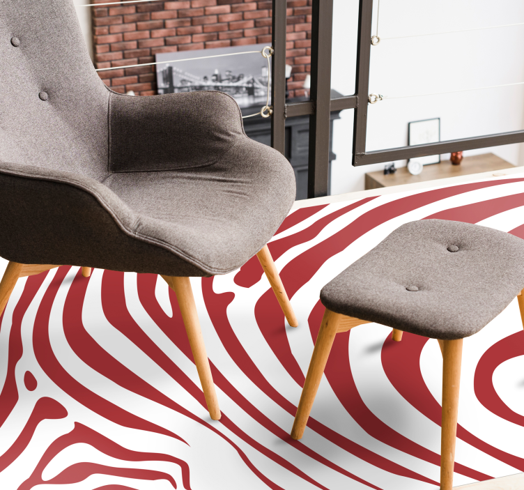 Striking Red Waves animal print vinyl carpet - TenStickers