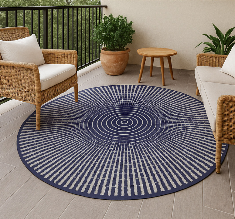 Striped concentric design outdoor vinyl carpet - TenStickers