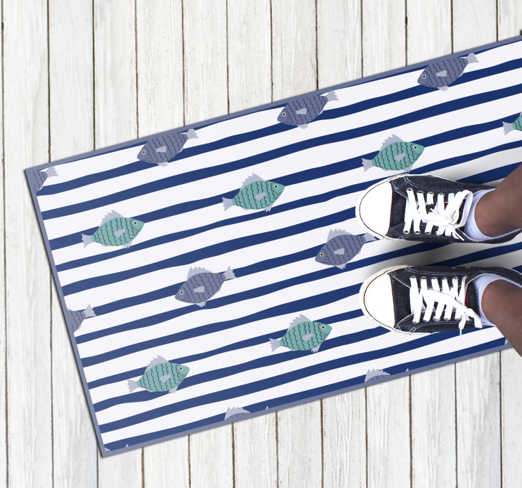 Striped Fish Pattern animal vinyl carpet - TenStickers