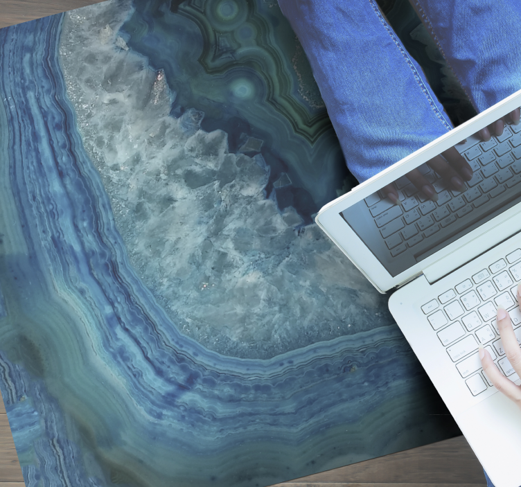 Stunning Blue Agate marble vinyl carpet - TenStickers
