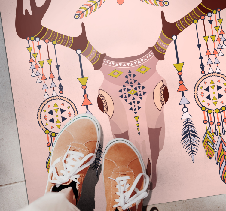 Stylish Antler Motif ethnic vinyl carpet - TenStickers