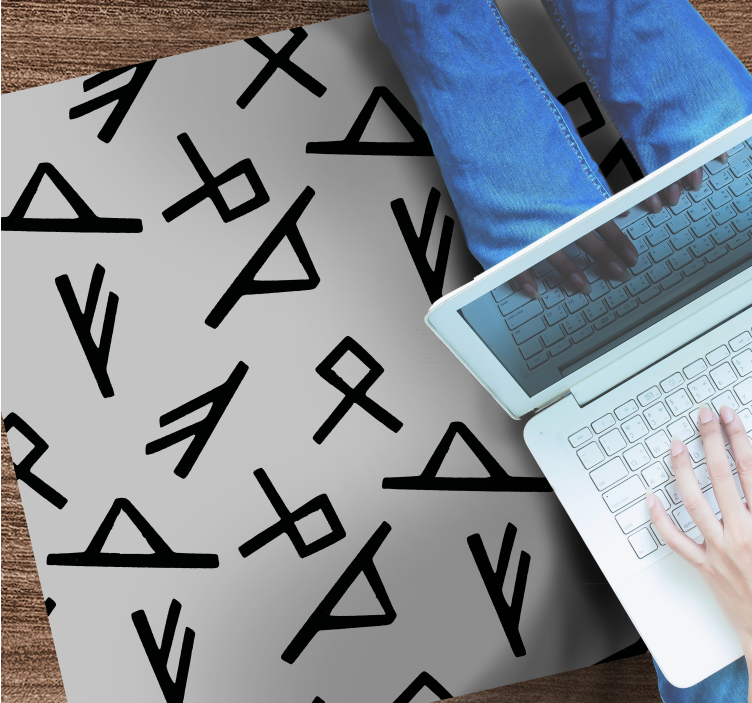 Stylish black shapes geometric vinyl carpet - TenStickers