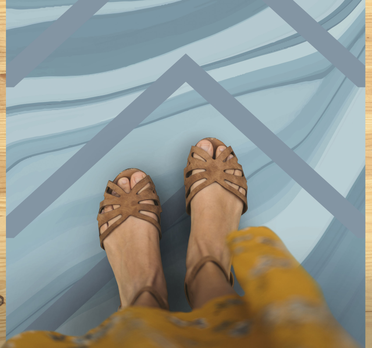 Stylish Blue Waves marble vinyl carpet - TenStickers