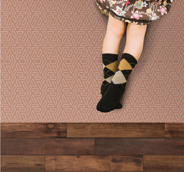 Stylish brown element geometric vinyl carpet - TenStickers