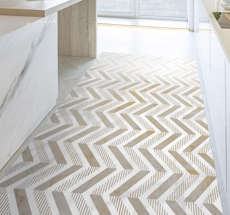 Stylish chevron kitchen vinyl carpet - TenStickers