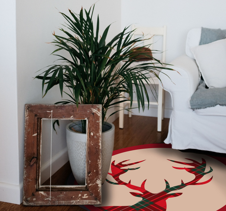 Stylish deer silhouette Christmas vinyl carpet - TenStickers