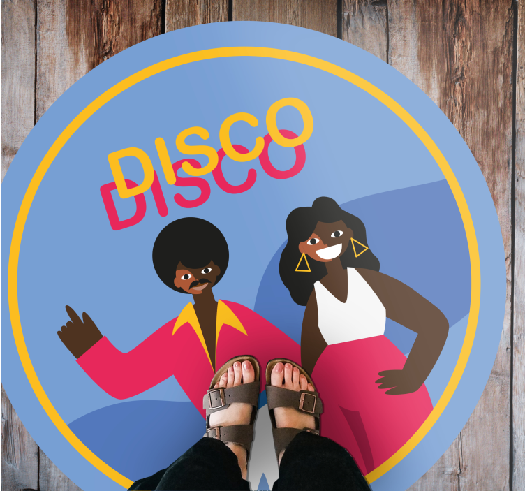 Stylish Disco Vibes circular vinyl carpet - TenStickers