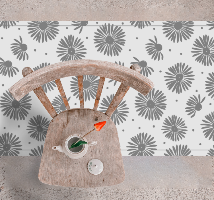 Stylish Floral Pattern nature vinyl carpet - TenStickers