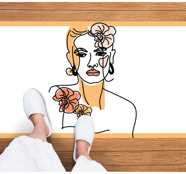 Stylish Floral Portrait modern vinyl carpet - TenStickers