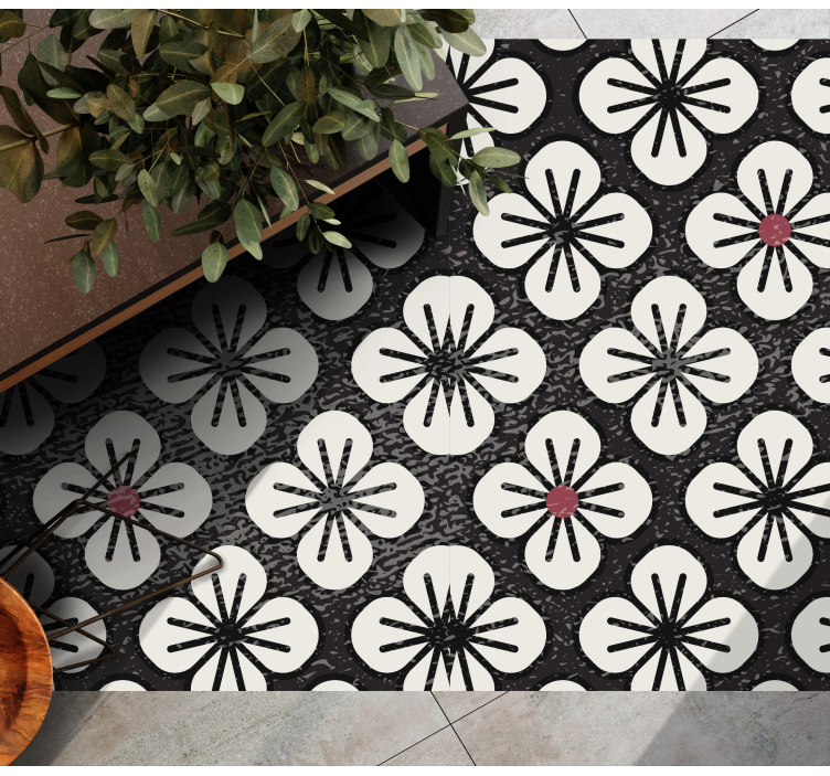 Stylish brown clovers floral vinyl carpet - TenStickers
