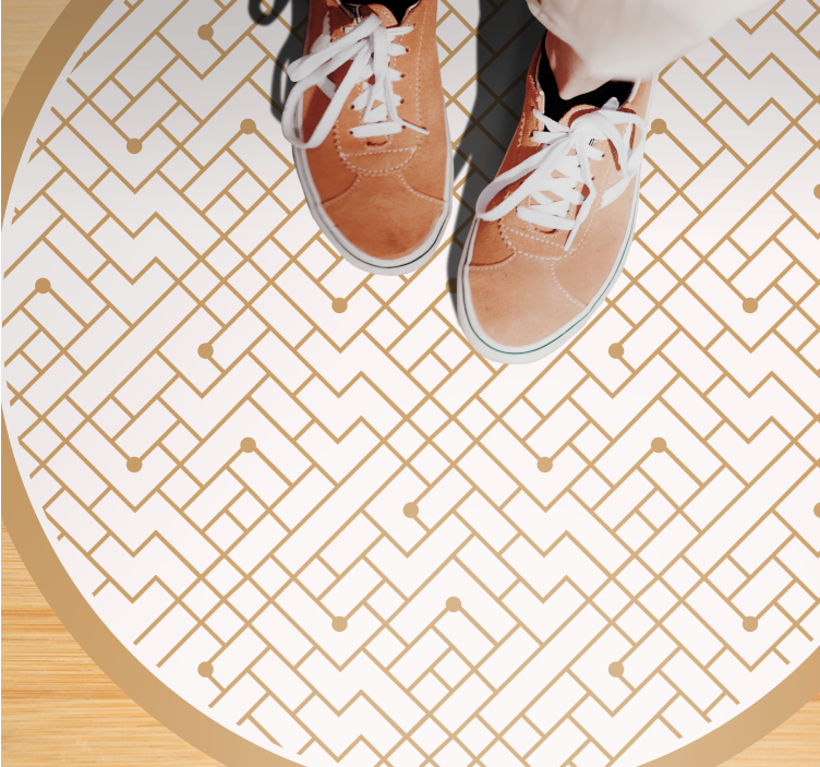 Stylish golden element geometric vinyl carpet - TenStickers