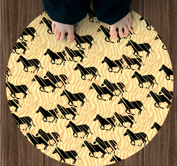 Stylish Horse Pattern animal print vinyl carpet - TenStickers
