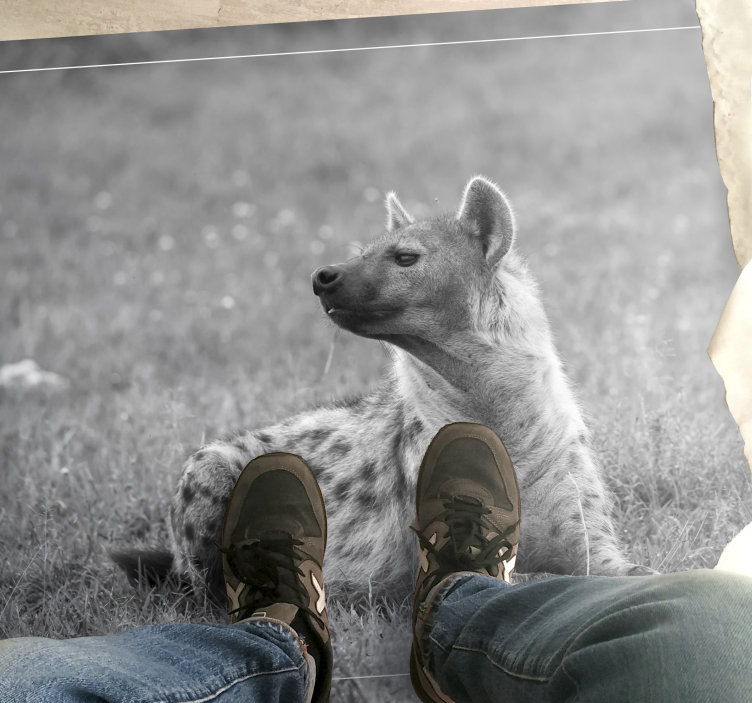 Stylish hyena portrait animal vinyl carpet - TenStickers
