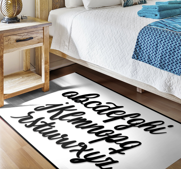 Black and white letters alphabet vinyl carpet - TenStickers