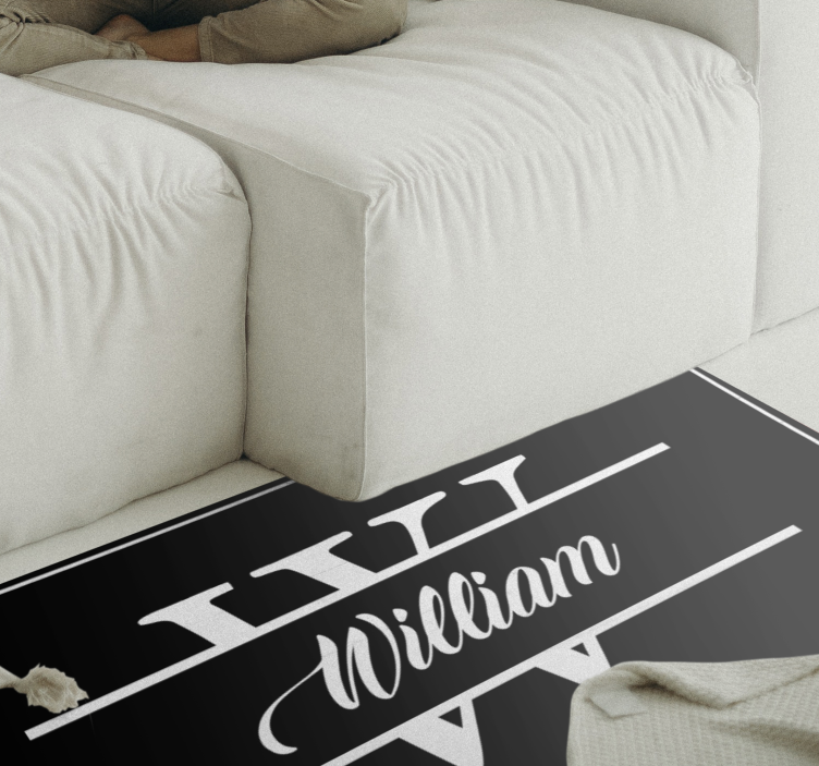 Elegant custom name and initial modern vinyl carpet - TenStickers