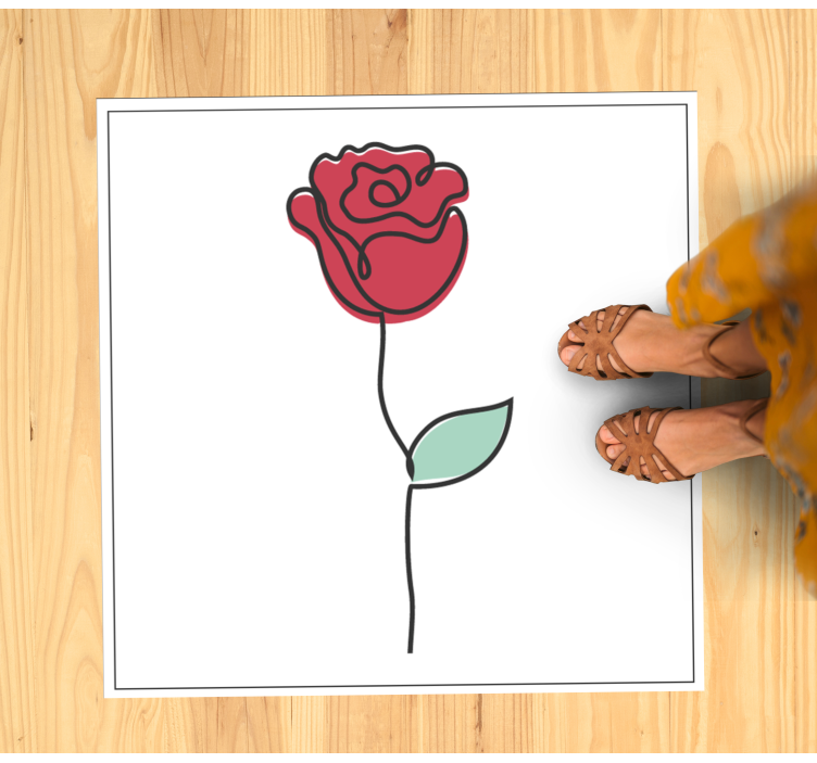 Stylish Rose Blossom floral vinyl carpet - TenStickers