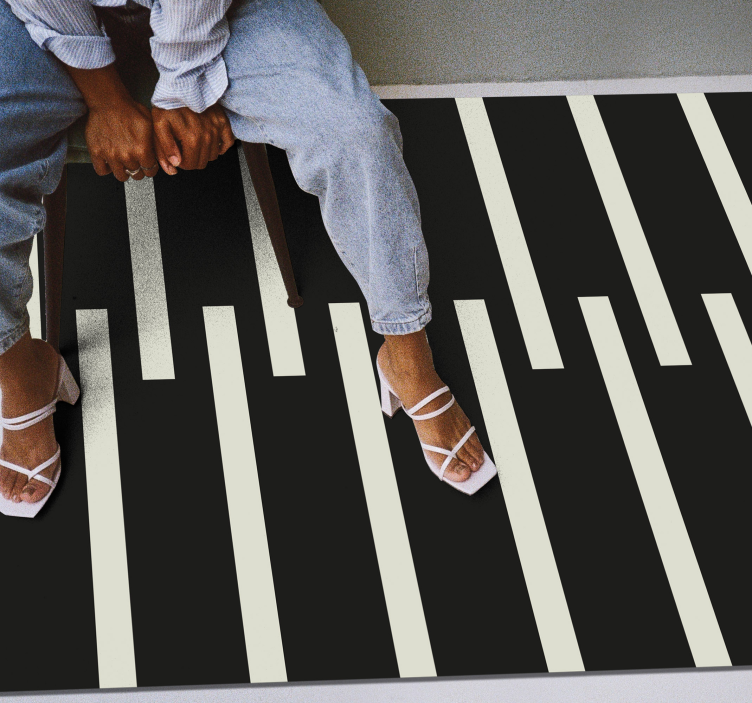 Stylish striped design teen vinyl carpet - TenStickers