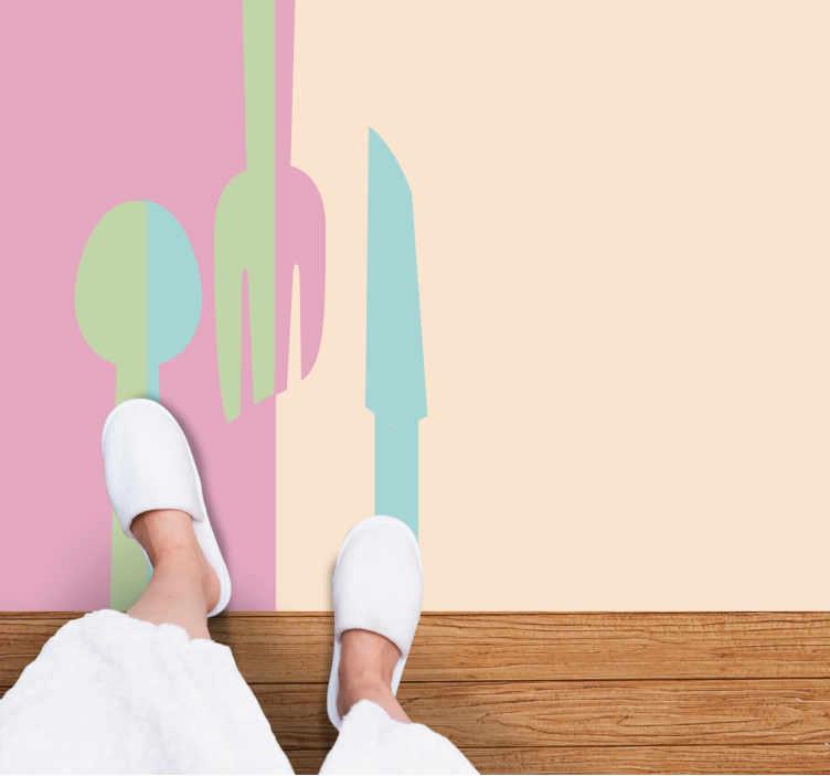 Stylish Utensil Silhouettes kitchen vinyl carpet - TenStickers