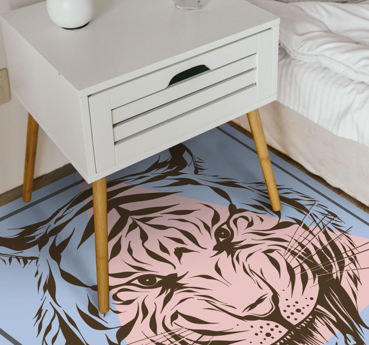 Stylized Tiger Portrait animal vinyl carpet - TenStickers