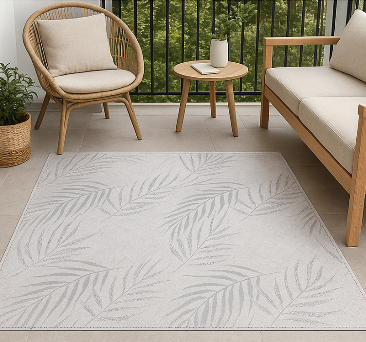 Subtle palm fronds outdoor vinyl carpet - TenStickers