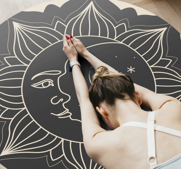 Sun and Moon mandala vinyl carpet - TenStickers