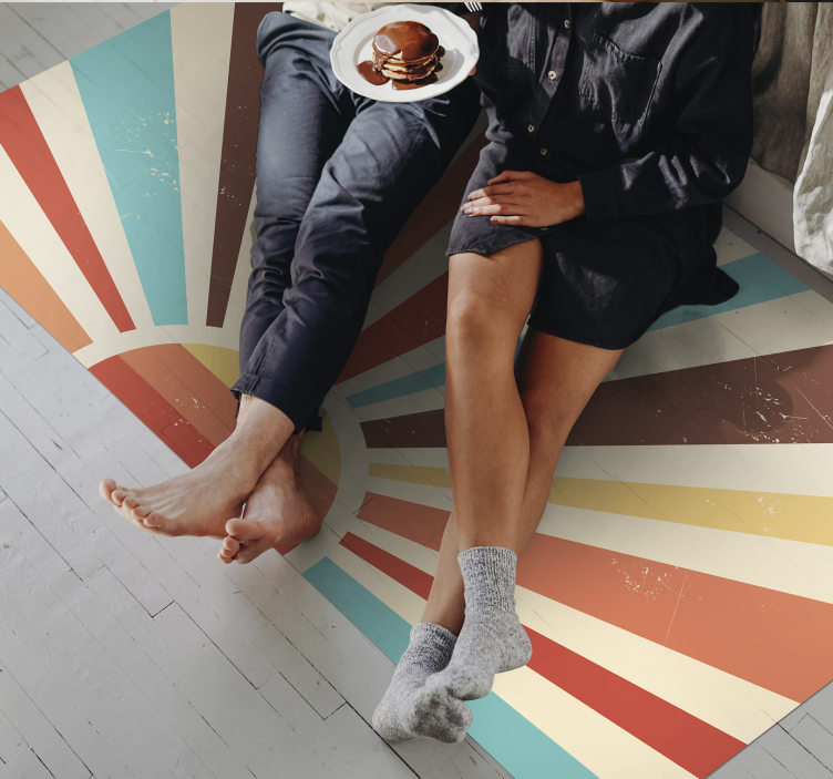 Sunburst Stripes striped vinyl carpet - TenStickers