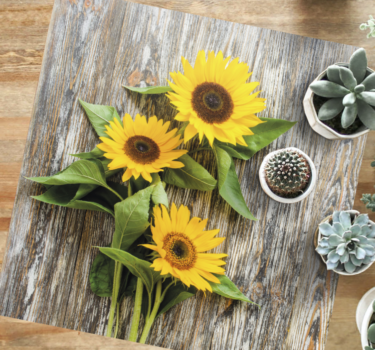 Sunflower Arrangement wood effect vinyl carpet - TenStickers